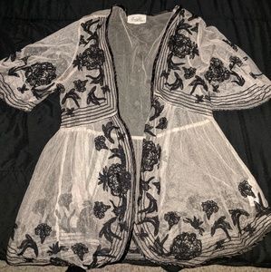 Flower print kimono